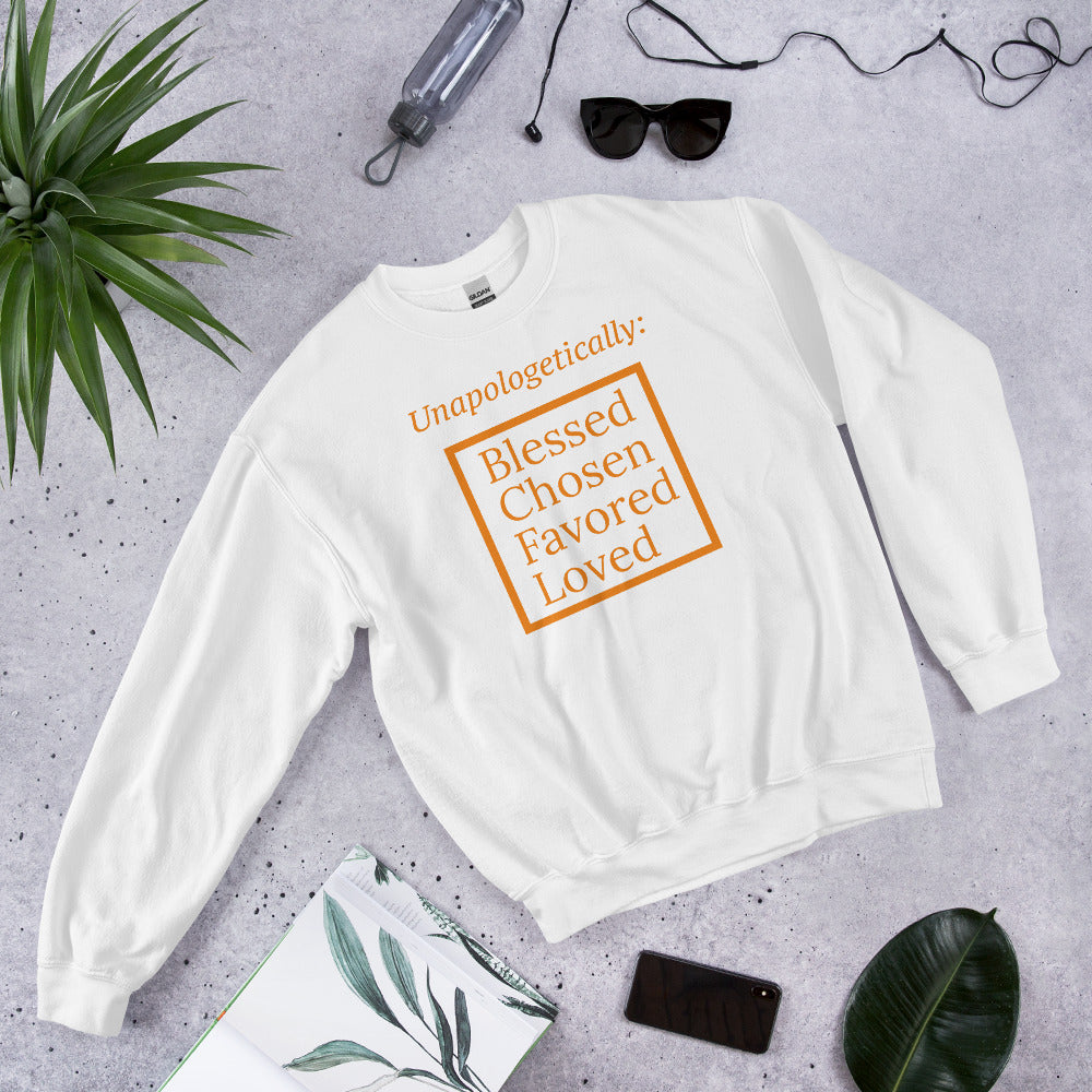 Unapologetic Inspirational Sweatshirt - Orange print
