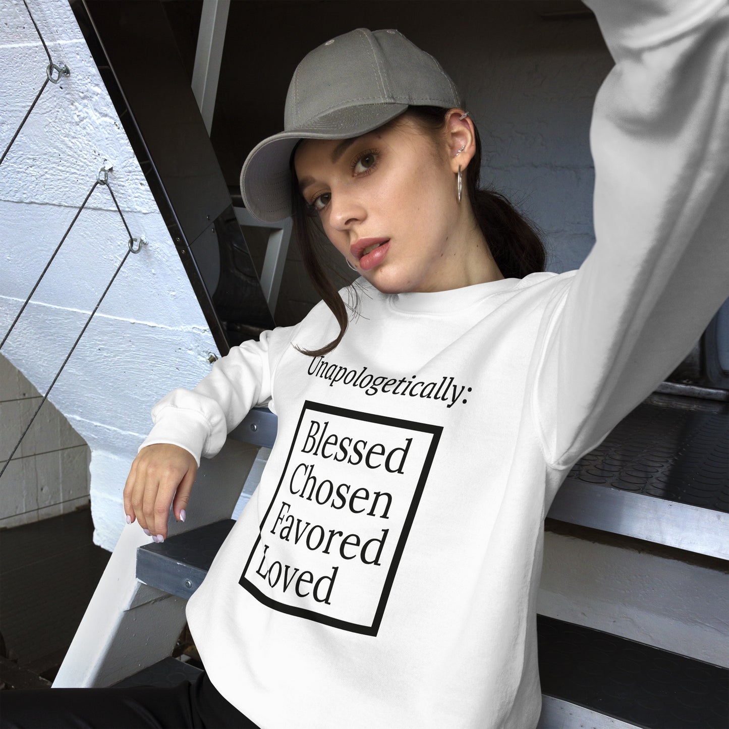 Unapologetic Inspirational Sweatshirt - Black print