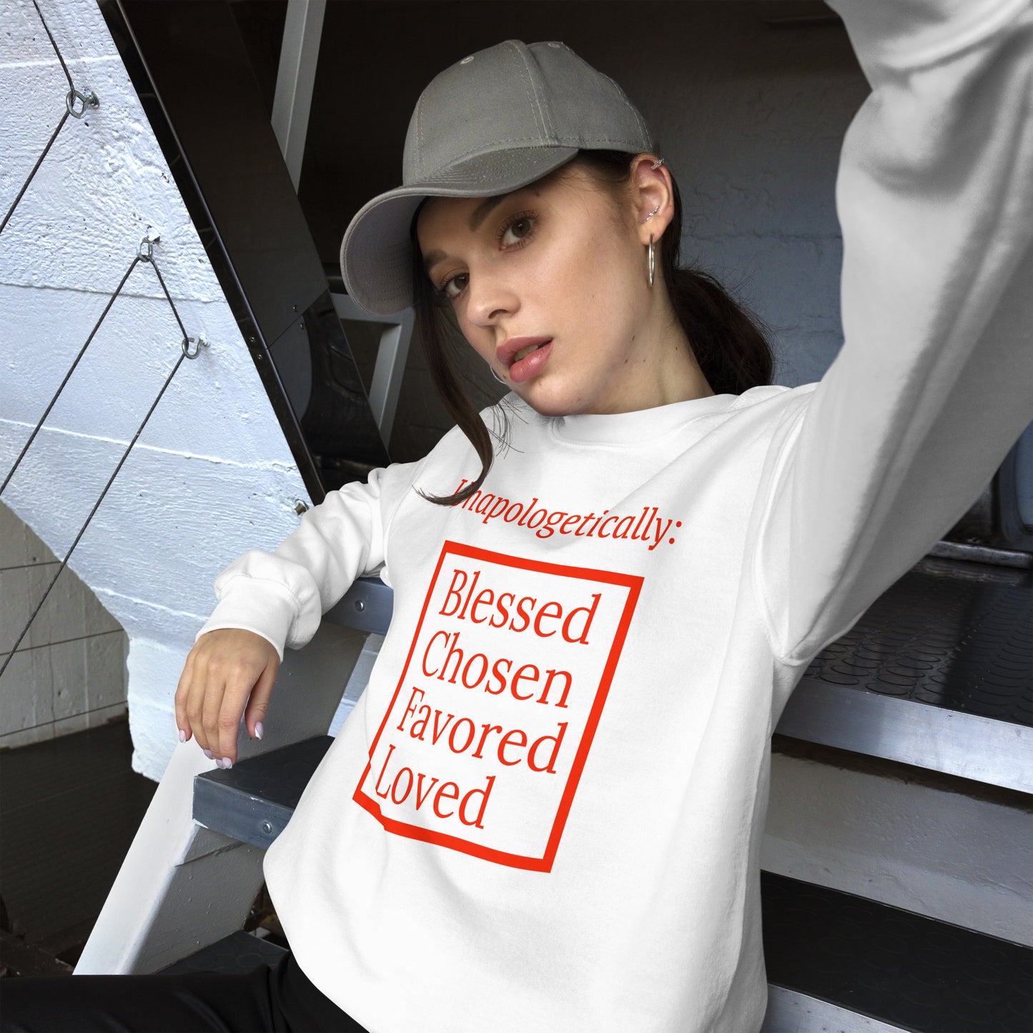 Unapologetic Inspirational Sweatshirt - Red print