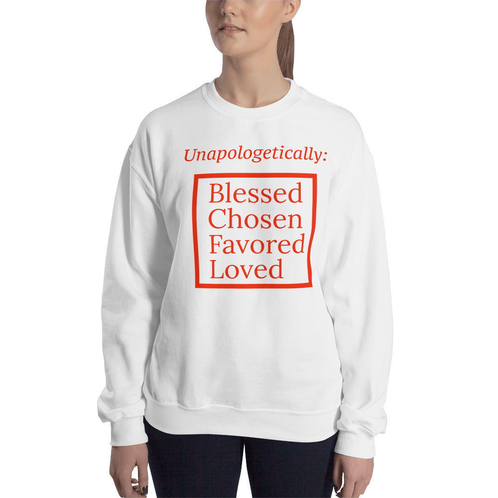 Unapologetic Inspirational Sweatshirt - Red print