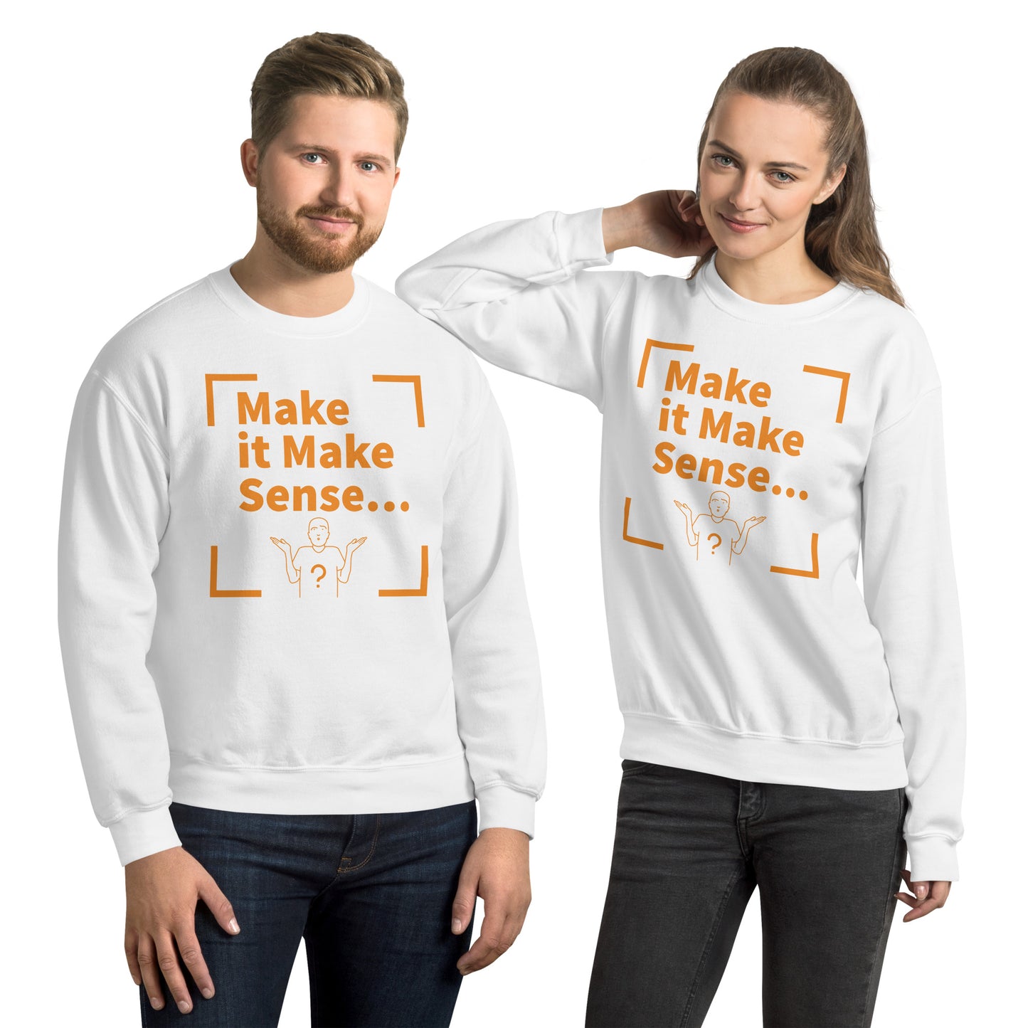 Make Sense Unisex Sweatshirt - Orange Print