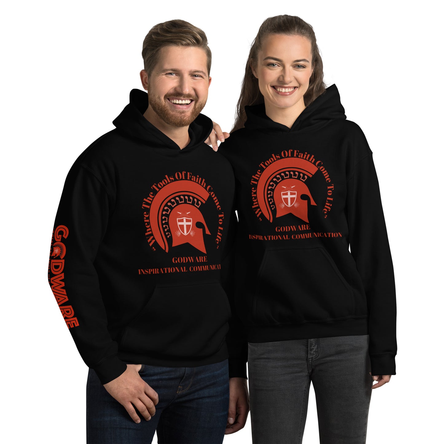Godware Helmet Logo Unisex hoodie - Poppy print