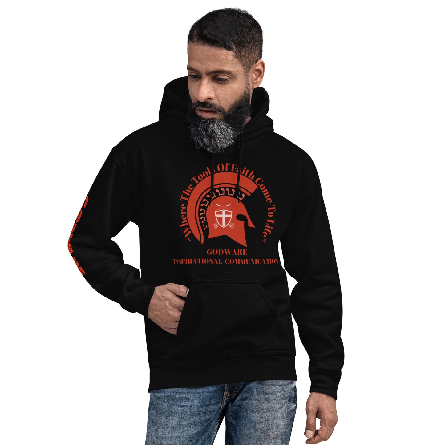 Godware Helmet Logo Unisex hoodie - Poppy print