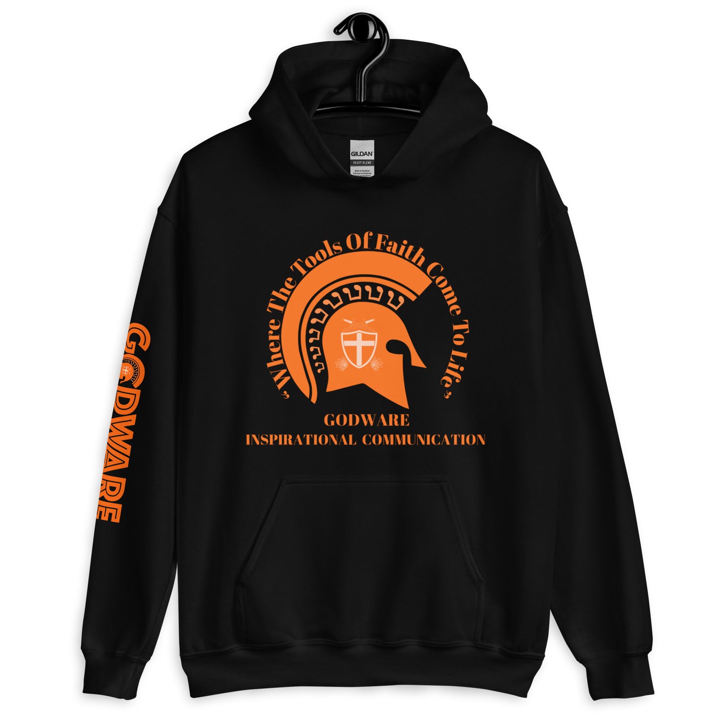 Godware Helmet Logo Unisex hoodie - Orange print