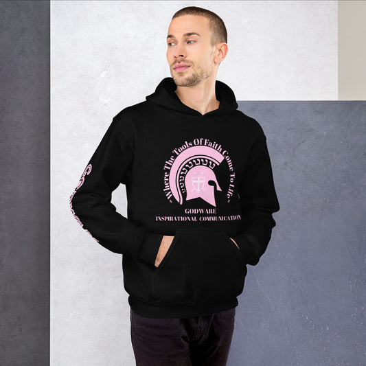 Godware Helmet Logo Unisex hoodie - Light pink print