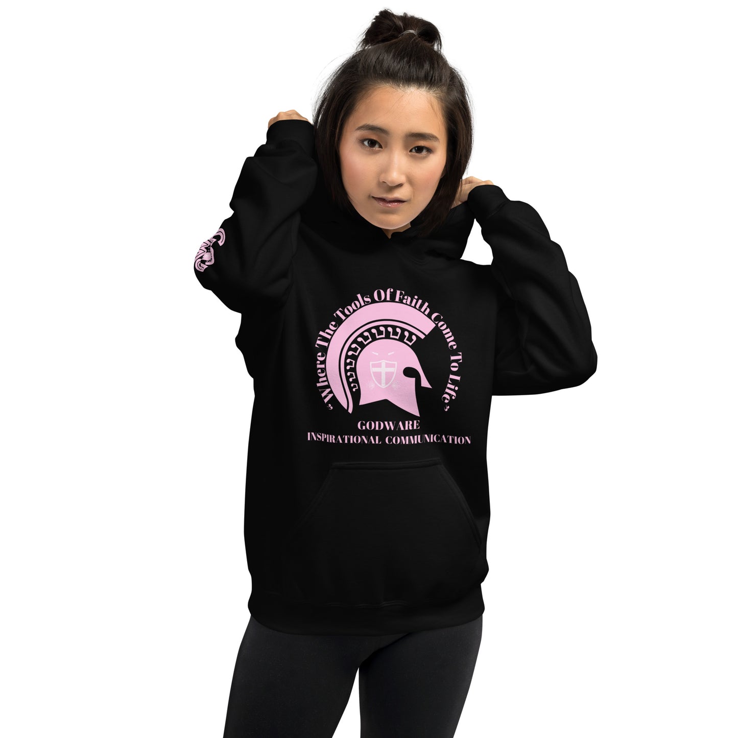 Godware Helmet Logo Unisex hoodie - Light pink print