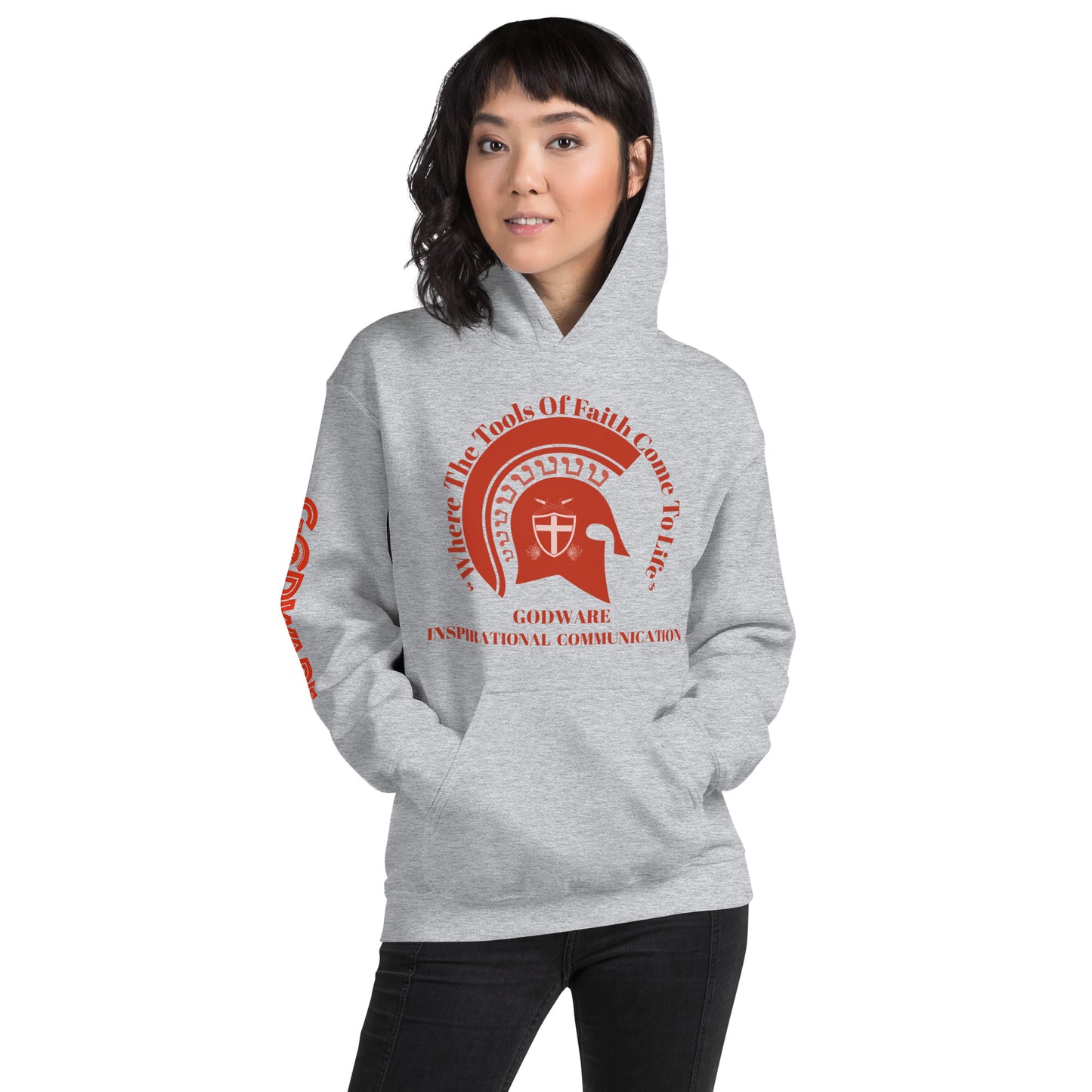 Godware Helmet Logo Unisex hoodie - Poppy print