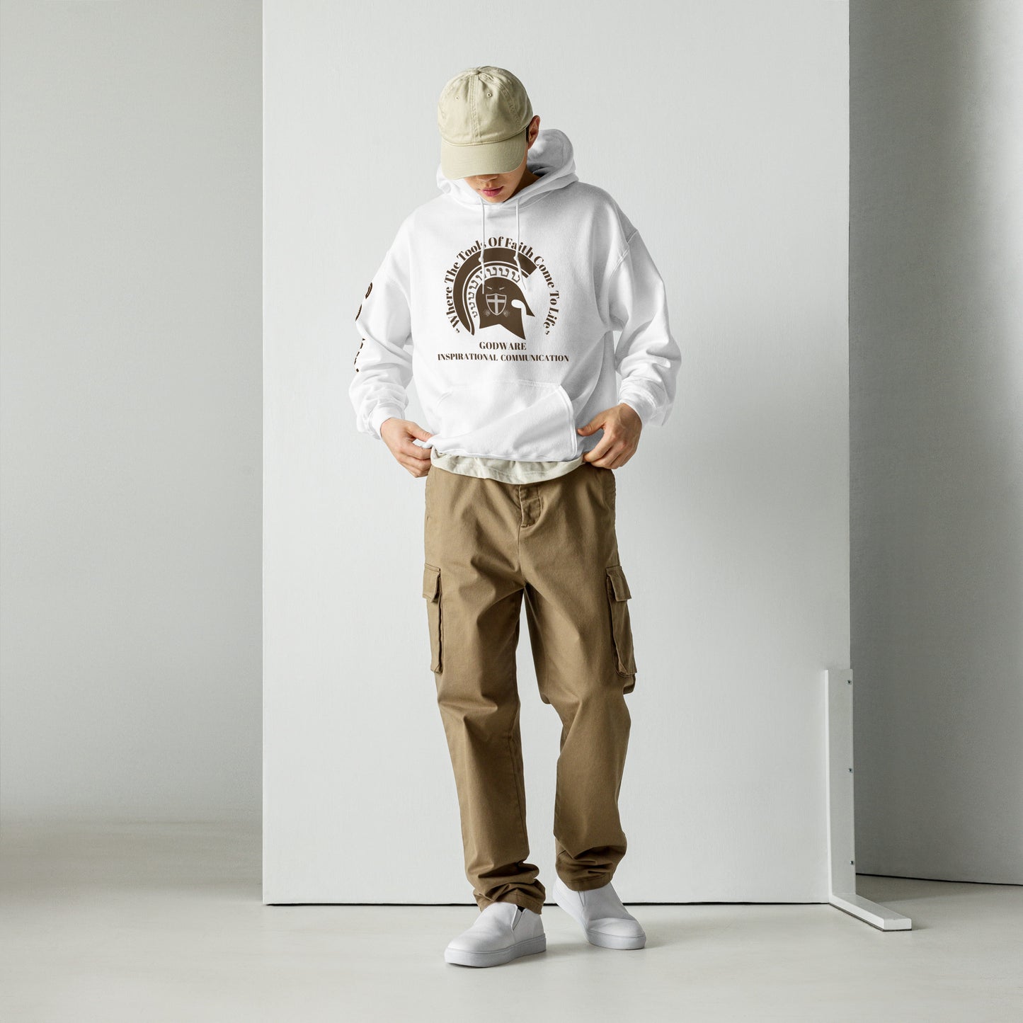 Godware Helmet Logo Unisex hoodie - Brown print