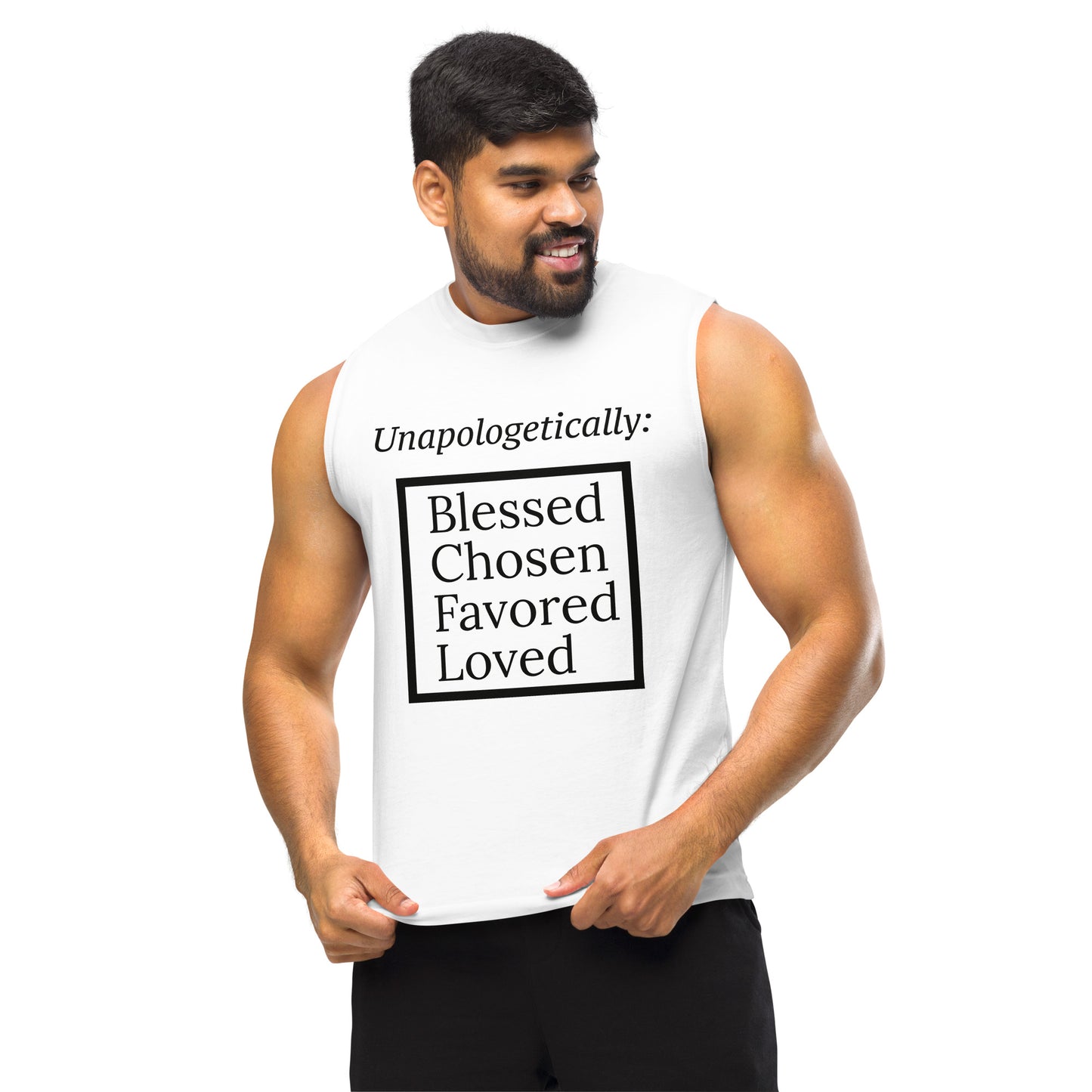 Unapologetic Unisex Sleeveless T-Shirt - Black Print