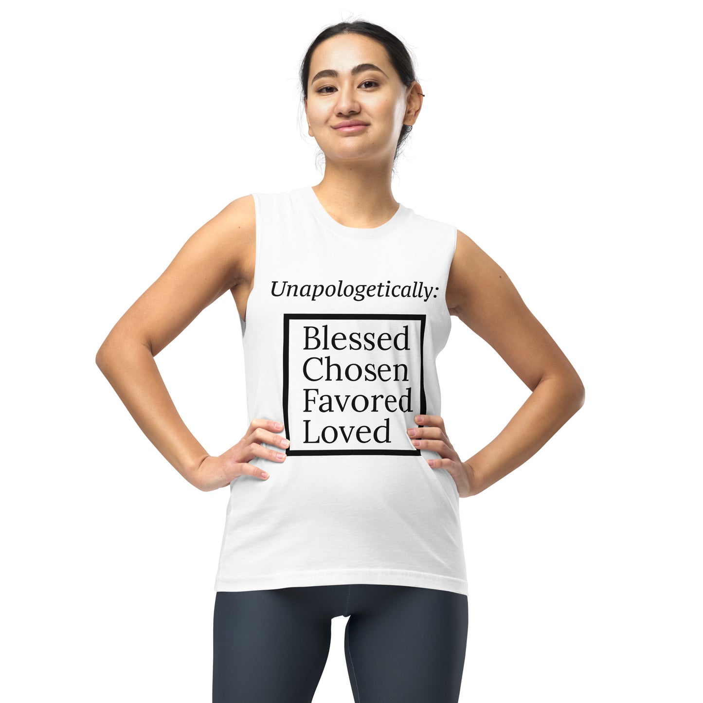 Unapologetic Unisex Sleeveless T-Shirt - Black Print