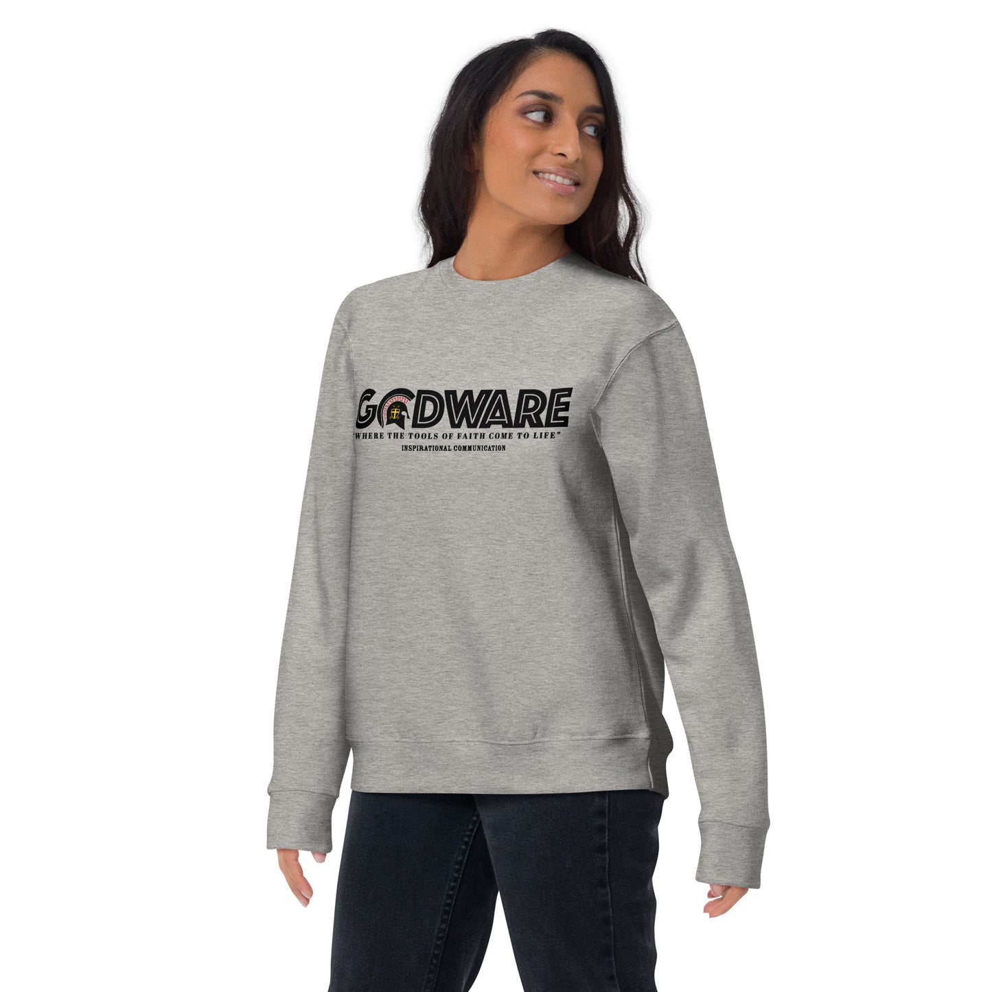 Godware Cotton Crew neck Sweatshirt - Black print