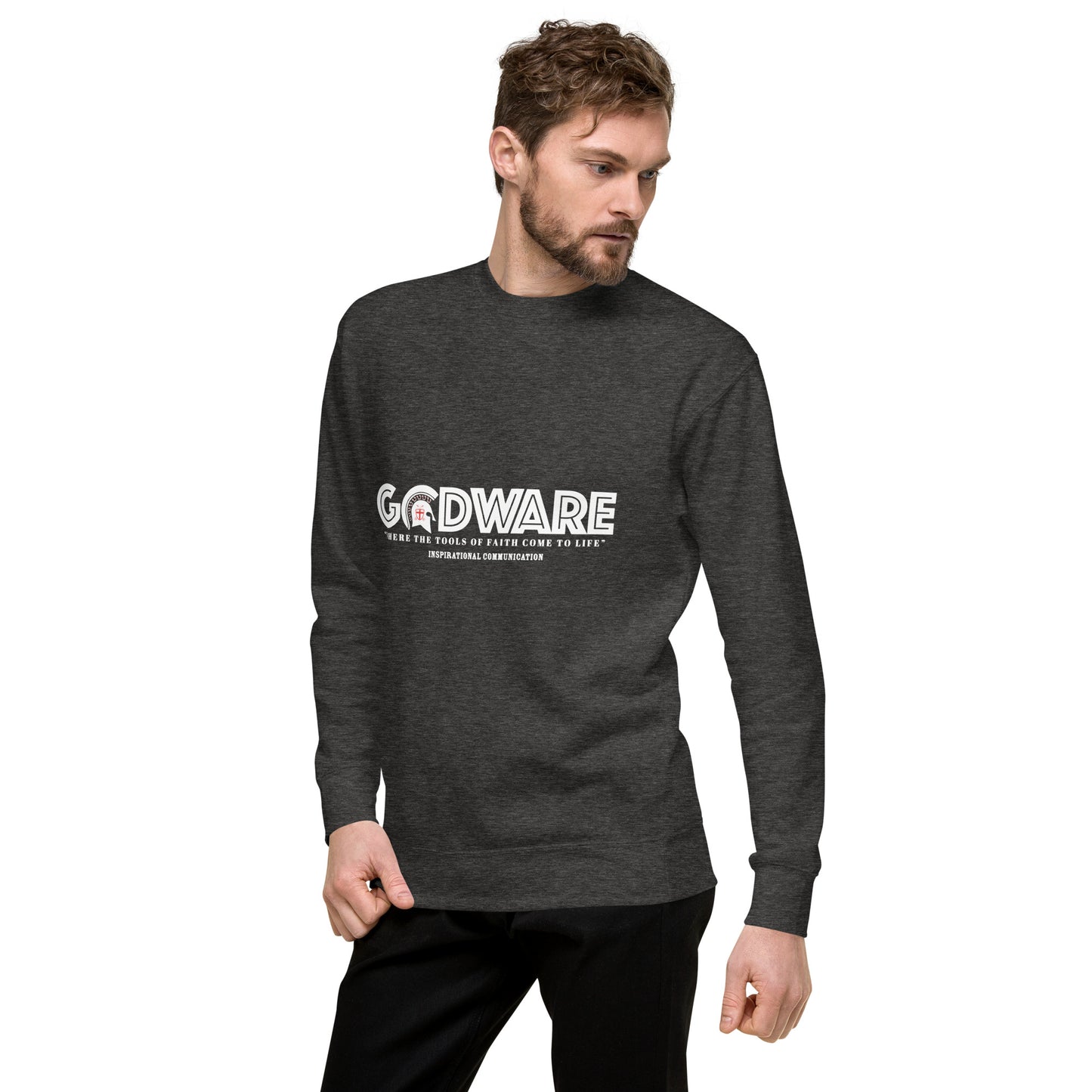 Godware Cotton Crew neck Sweatshirt - White print