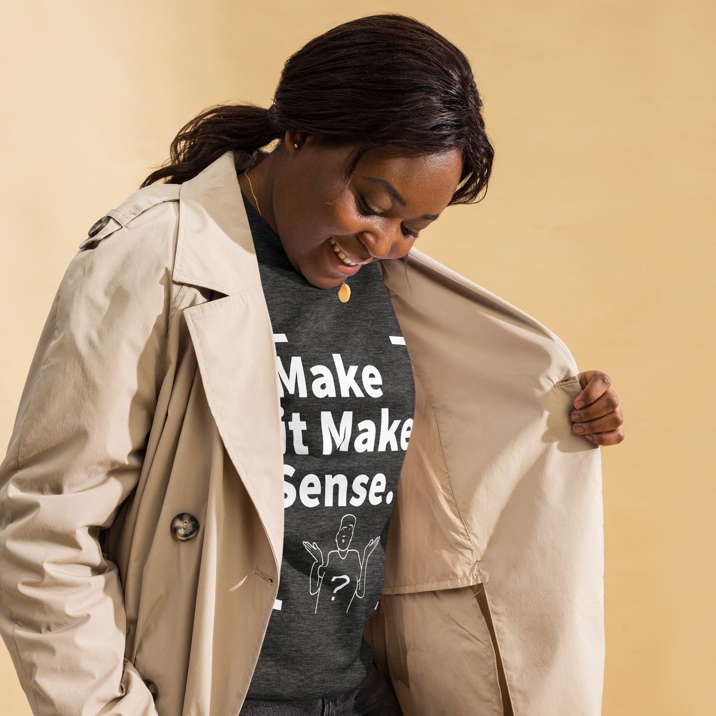 Make Sense Premium Sweatshirt-White Print