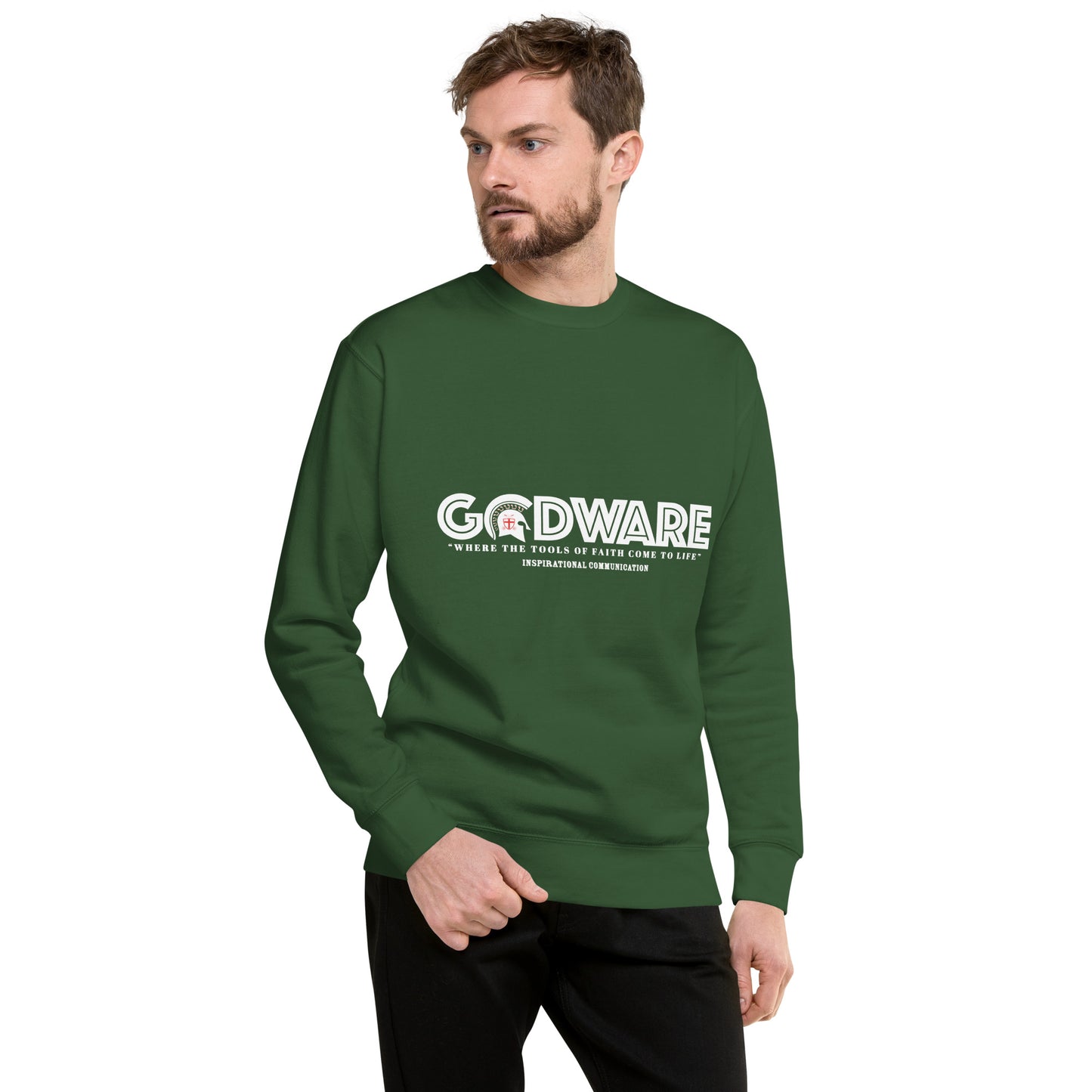Godware Cotton Crew neck Sweatshirt - White print