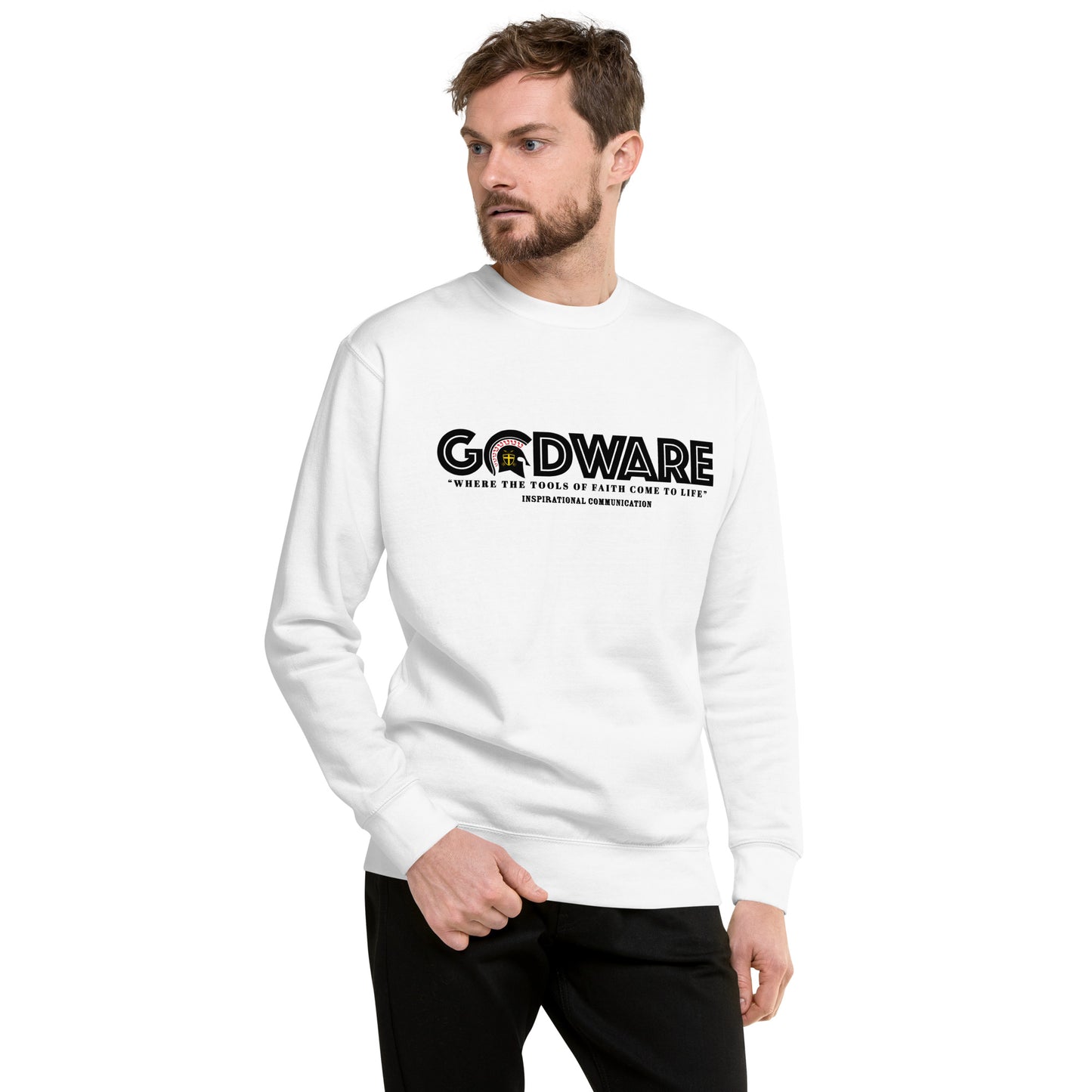 Godware Cotton Crew neck Sweatshirt - Black print