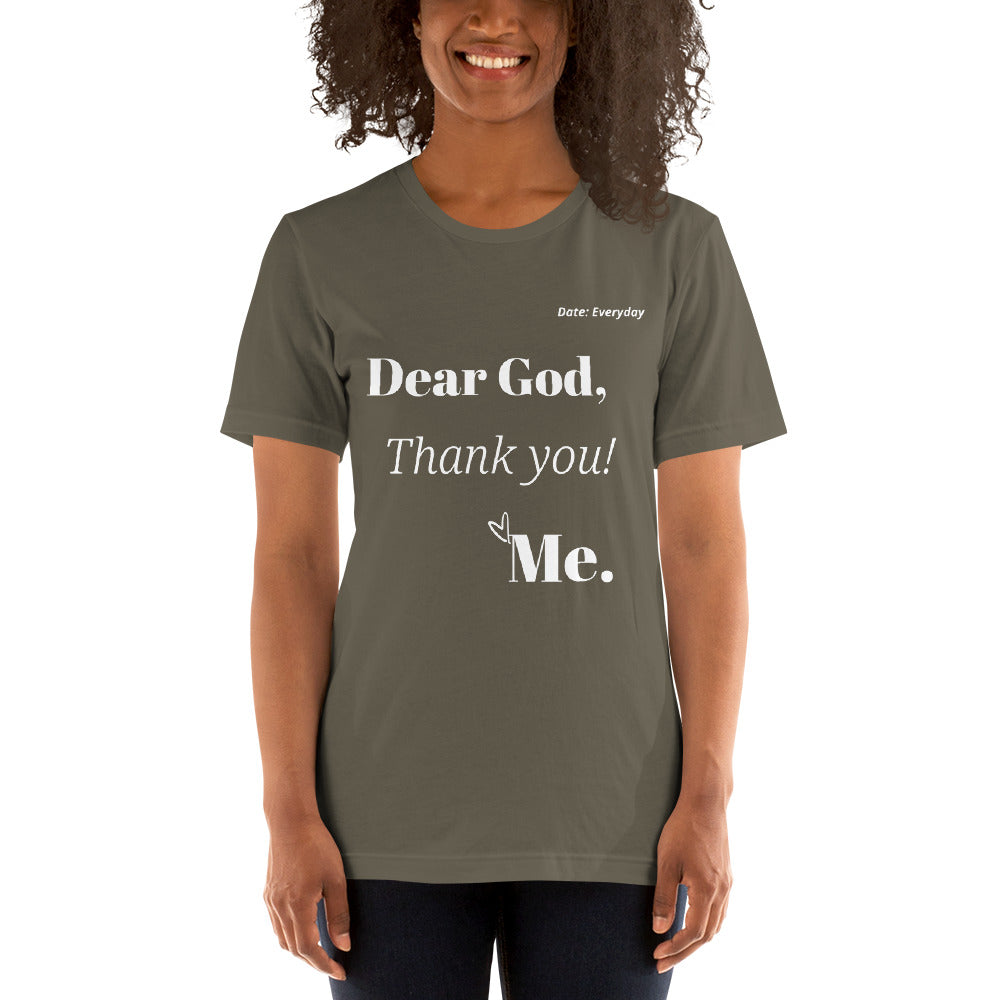 Dear God Unisex short-sleeved t-shirt - White Print