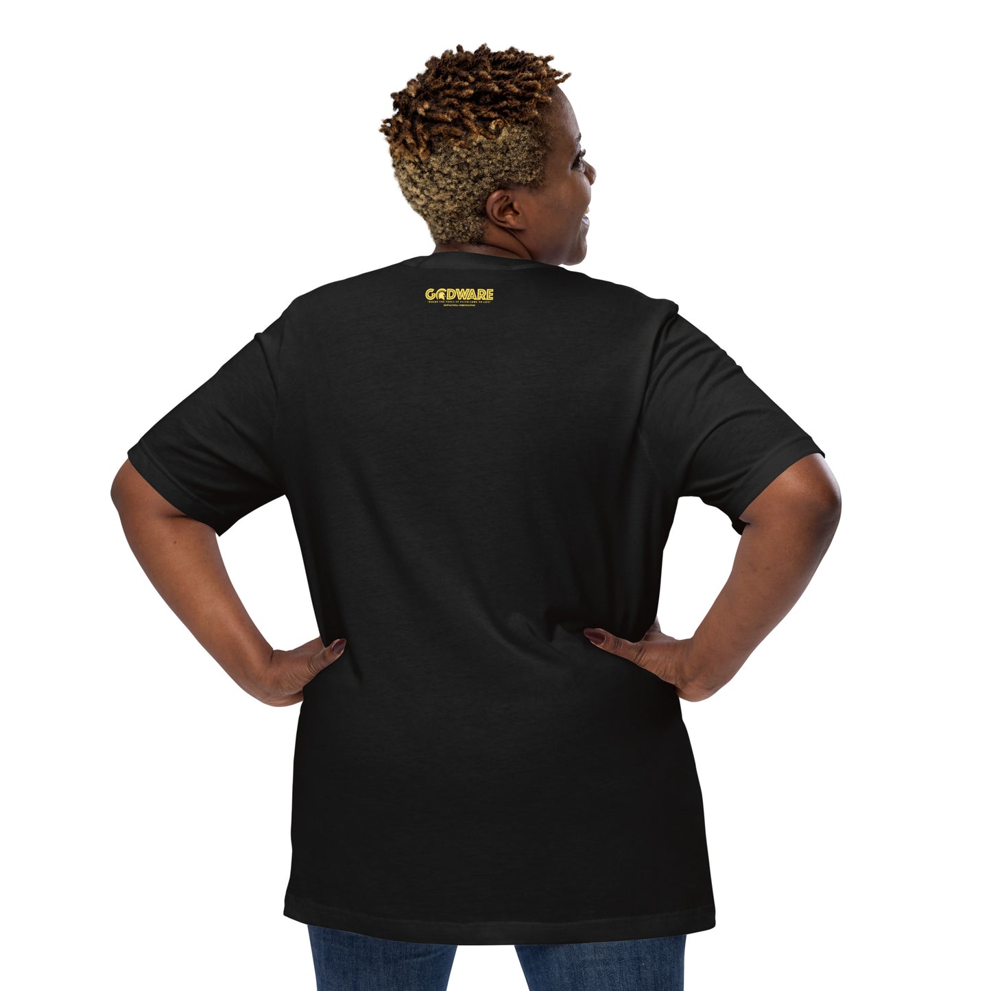 Attributes of God t-shirt (larger sizes) - Black/yellow print