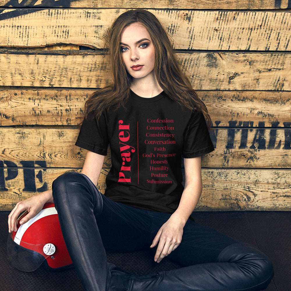 Prayer Unisex cotton t-shirt (Poppy print)