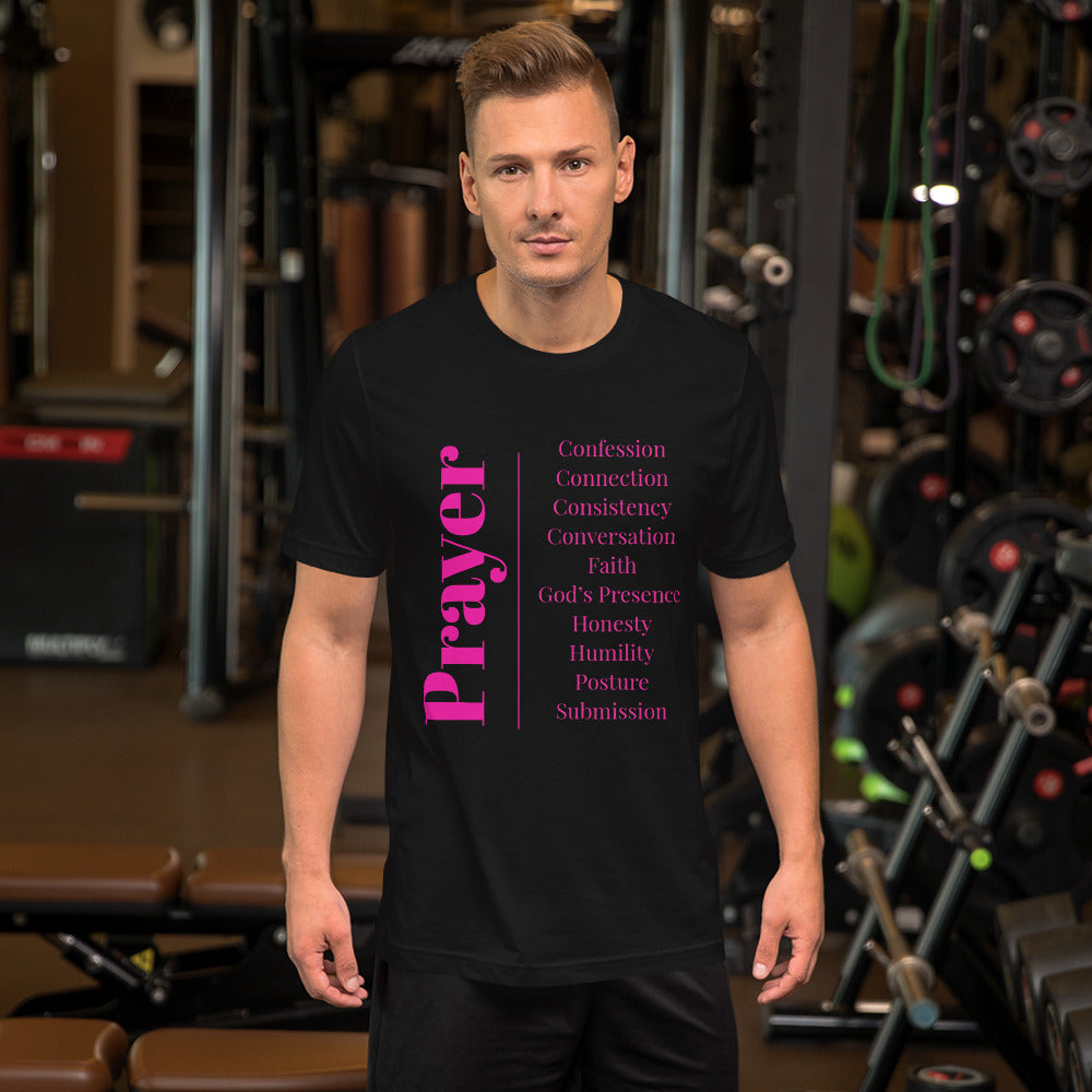 Prayer Unisex cotton t-shirt (Pink print)