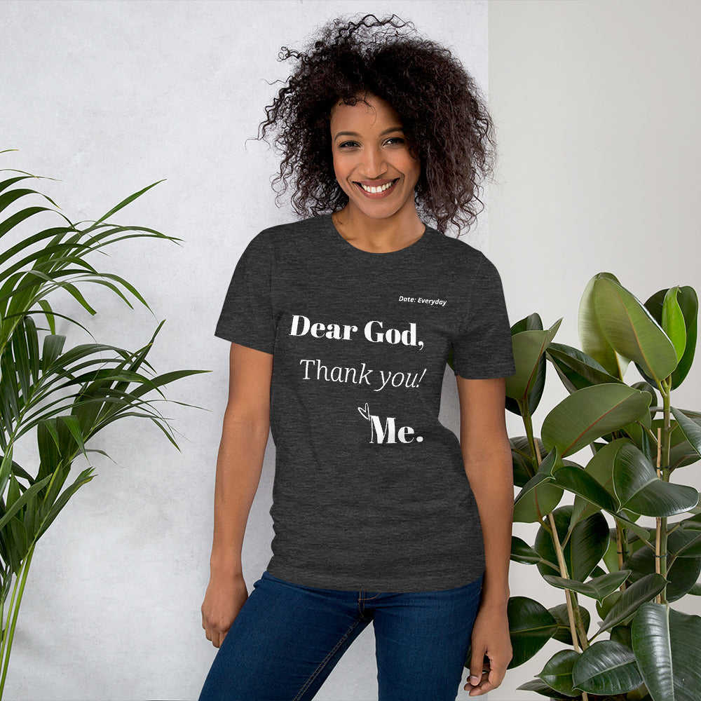 Dear God Unisex short-sleeved t-shirt - White Print