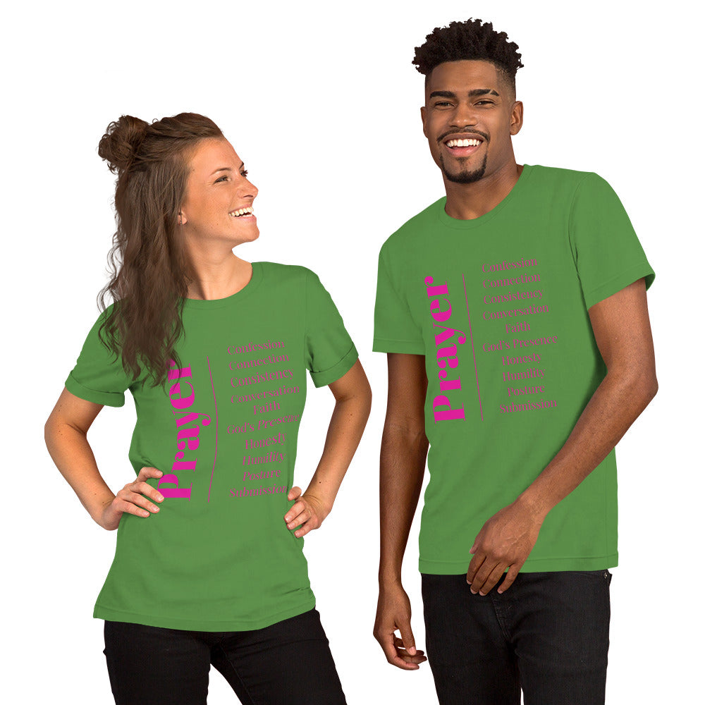 Prayer Unisex cotton t-shirt (Pink print)