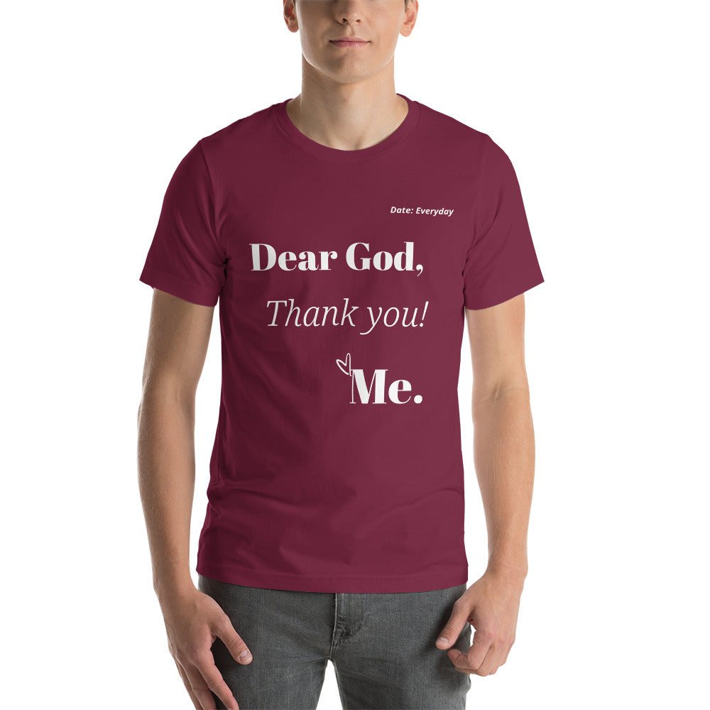 Dear God Unisex short-sleeved t-shirt - White Print