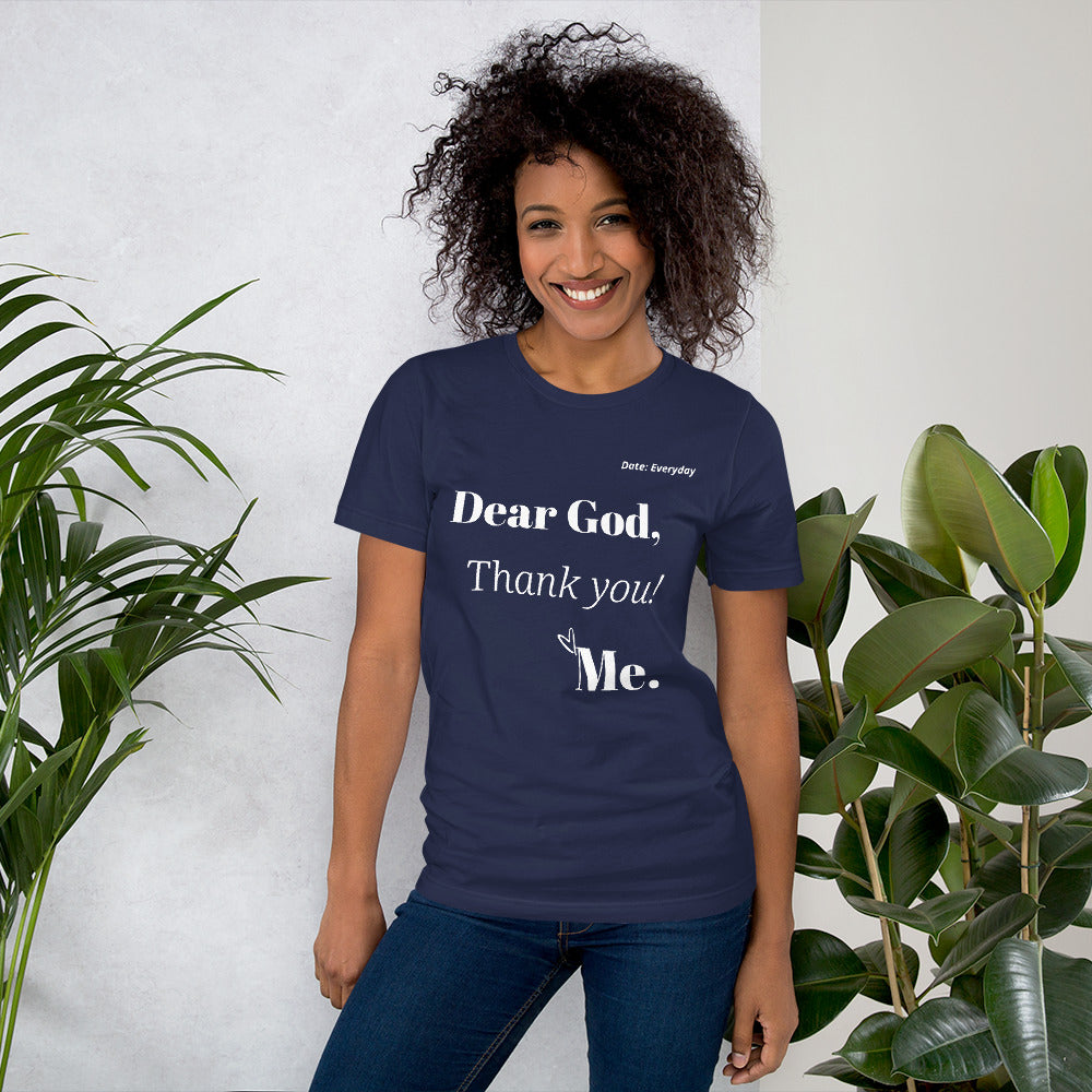 Dear God Unisex short-sleeved t-shirt - White Print