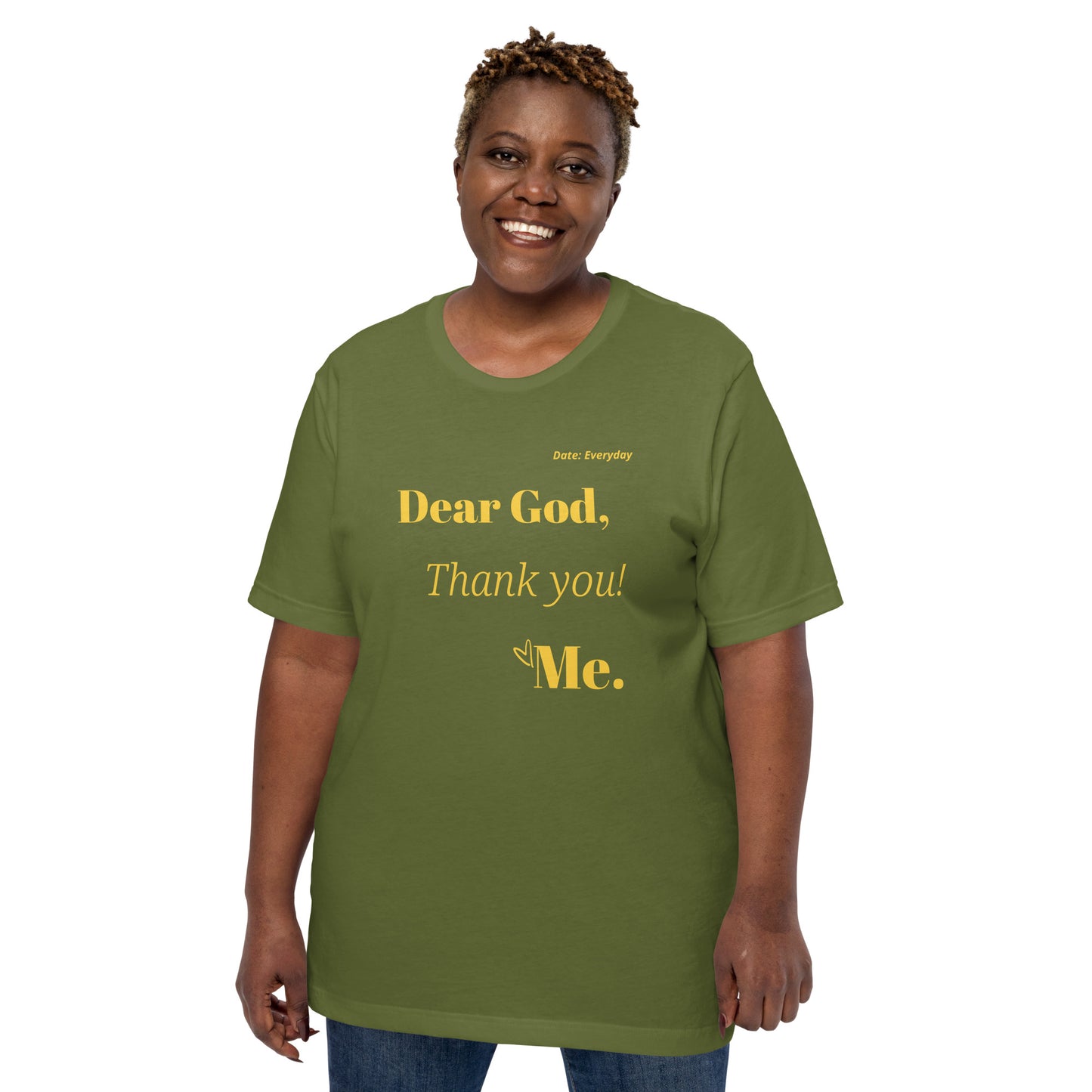 Dear God short-sleeve t-shirt (Yellow Print)