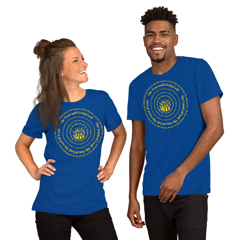 Attributes of God t-shirt (unisex) - yellow print
