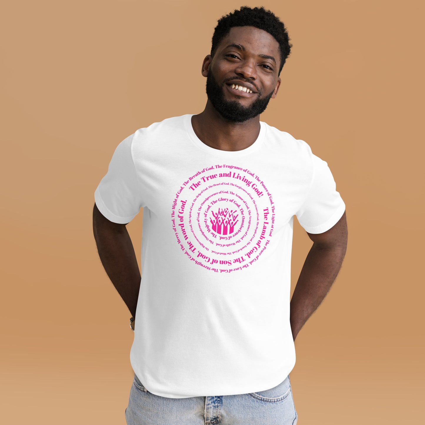 Attributes of God t-shirt (larger sizes) - Pink print