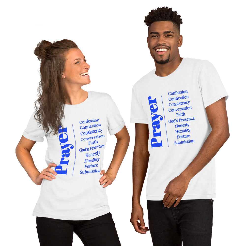 Prayer Unisex cotton t-shirt (Royal/White)