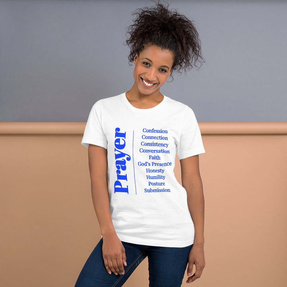 Prayer Unisex cotton t-shirt (Royal/White)