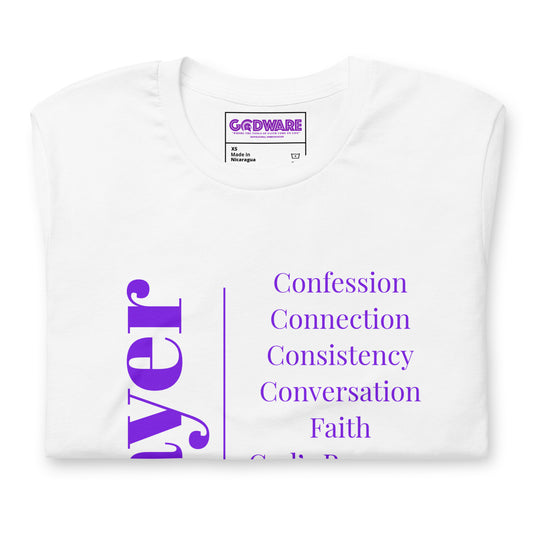 Prayer Unisex cotton t-shirt  (Purple/White)