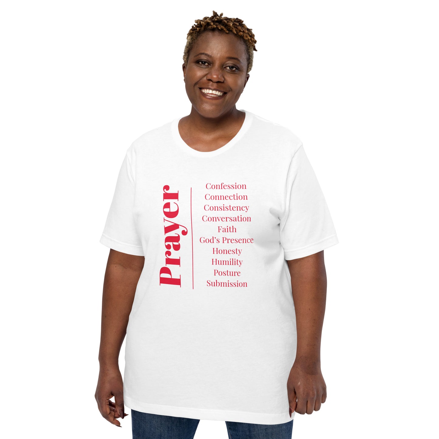 Prayer Unisex cotton t-shirt (Poppy print)