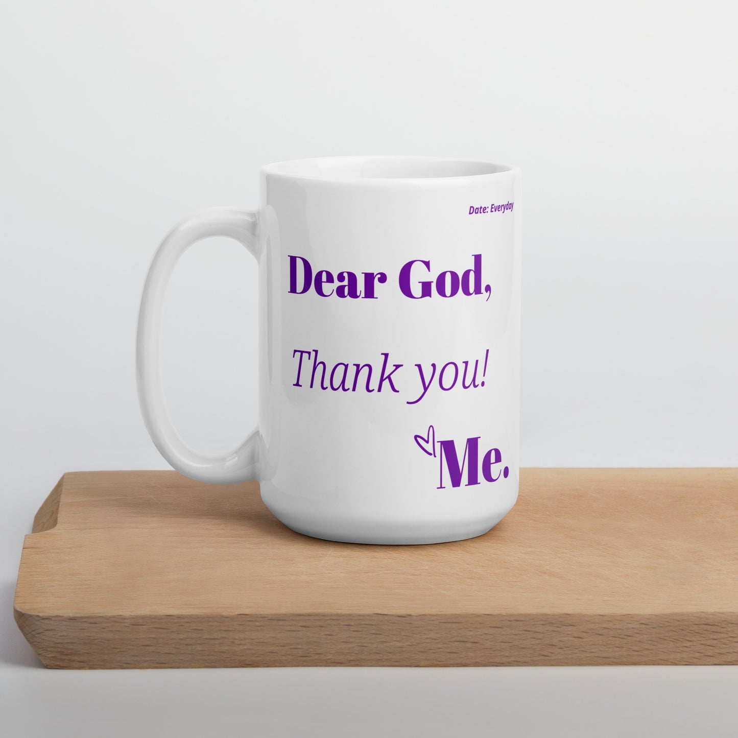 Dear God Inspirational mug - Purple Print