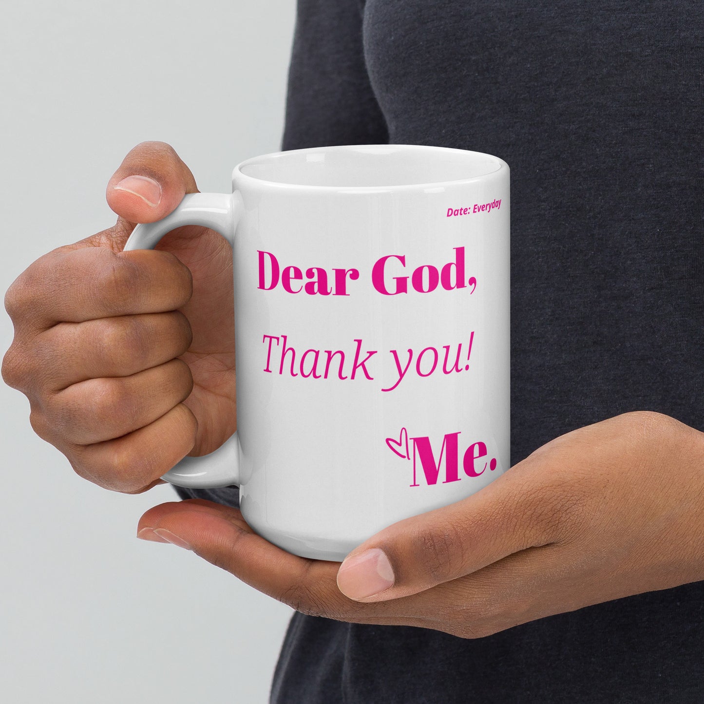 Dear God Inspirational mug - Pink/White