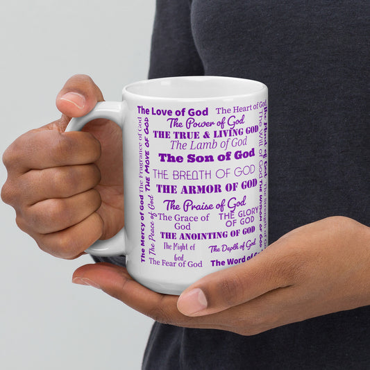 Mug - Attributes of God, White/Purple