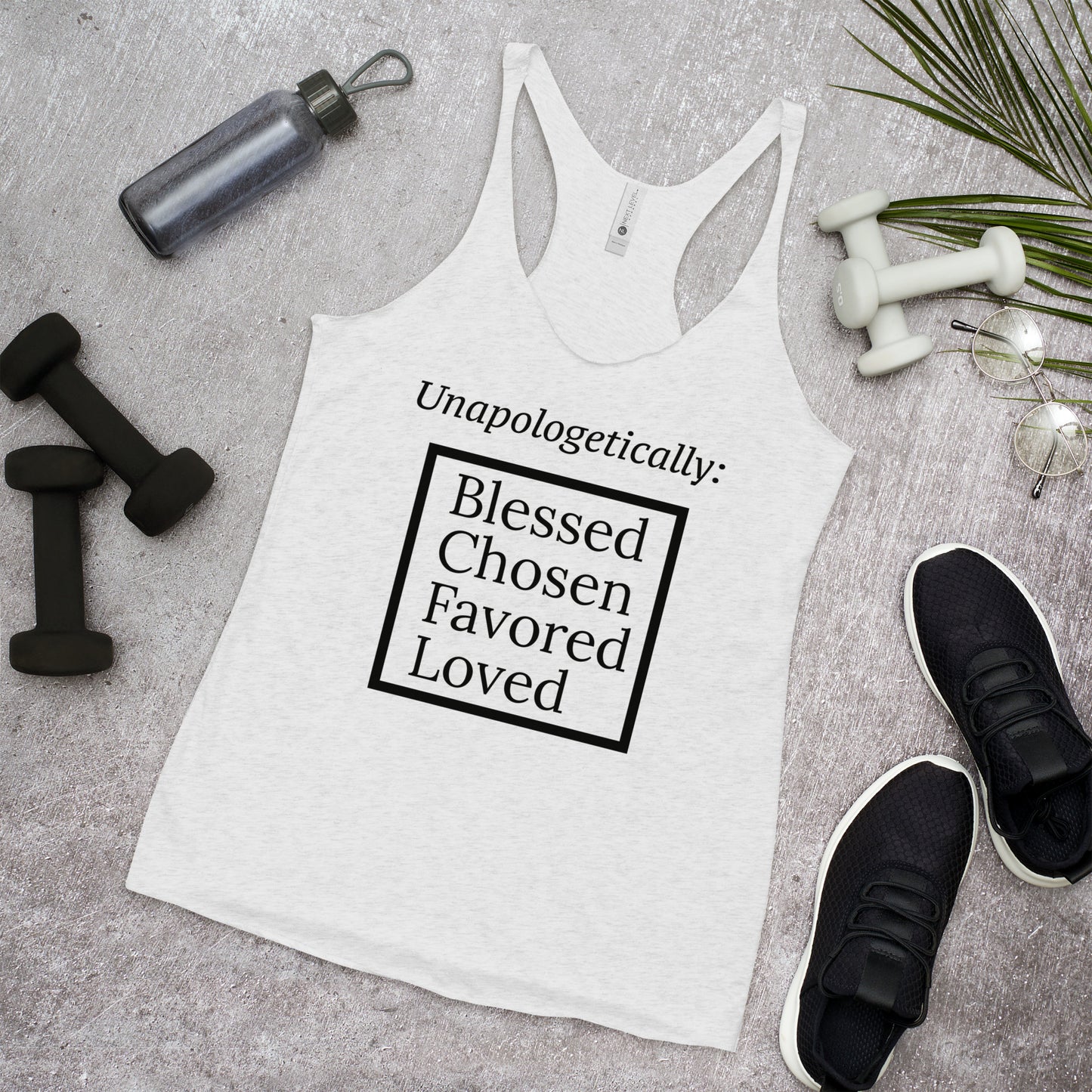 Unapologetic Women's Racerback Tank - Black print