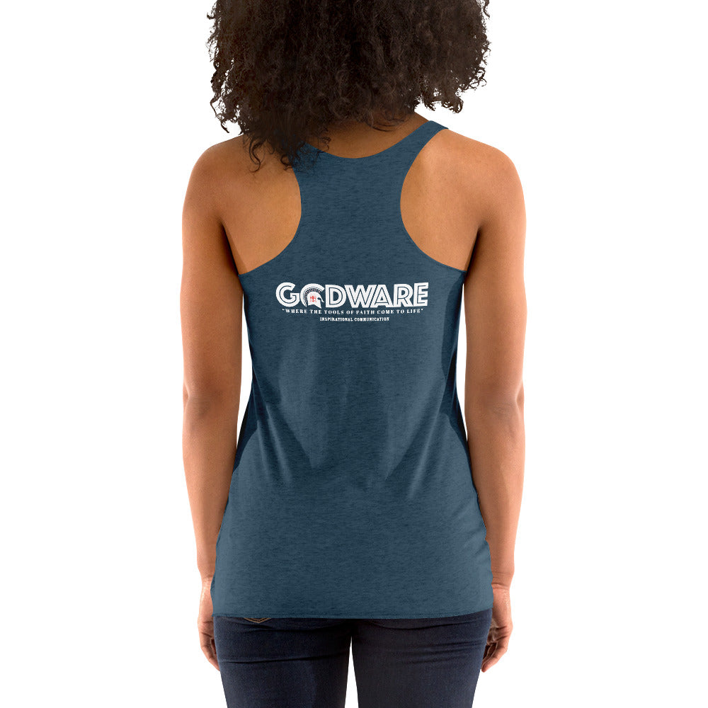 Unapologetic Women's Racerback Tank - White print