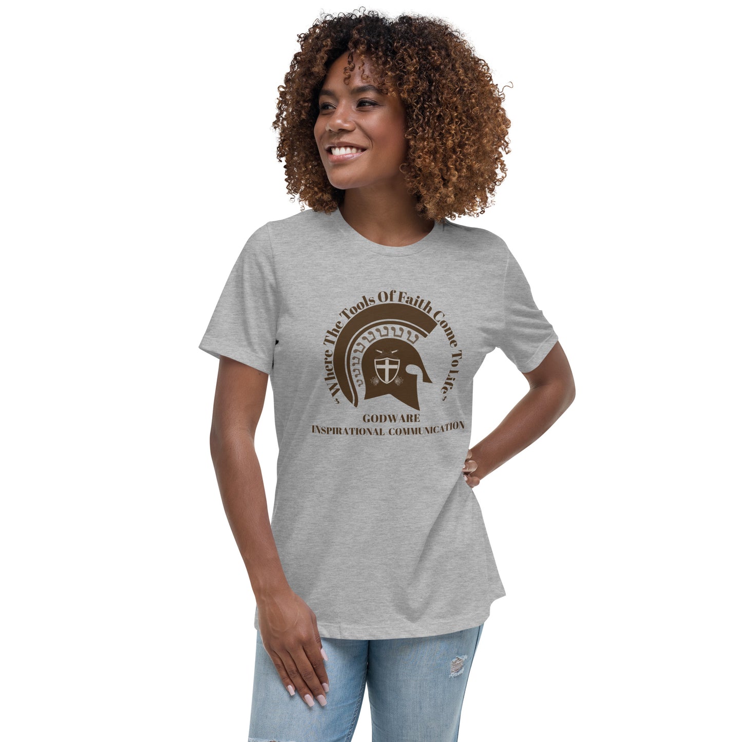 Godware Women's Relaxed short-sleeve tee (Brown logo)
