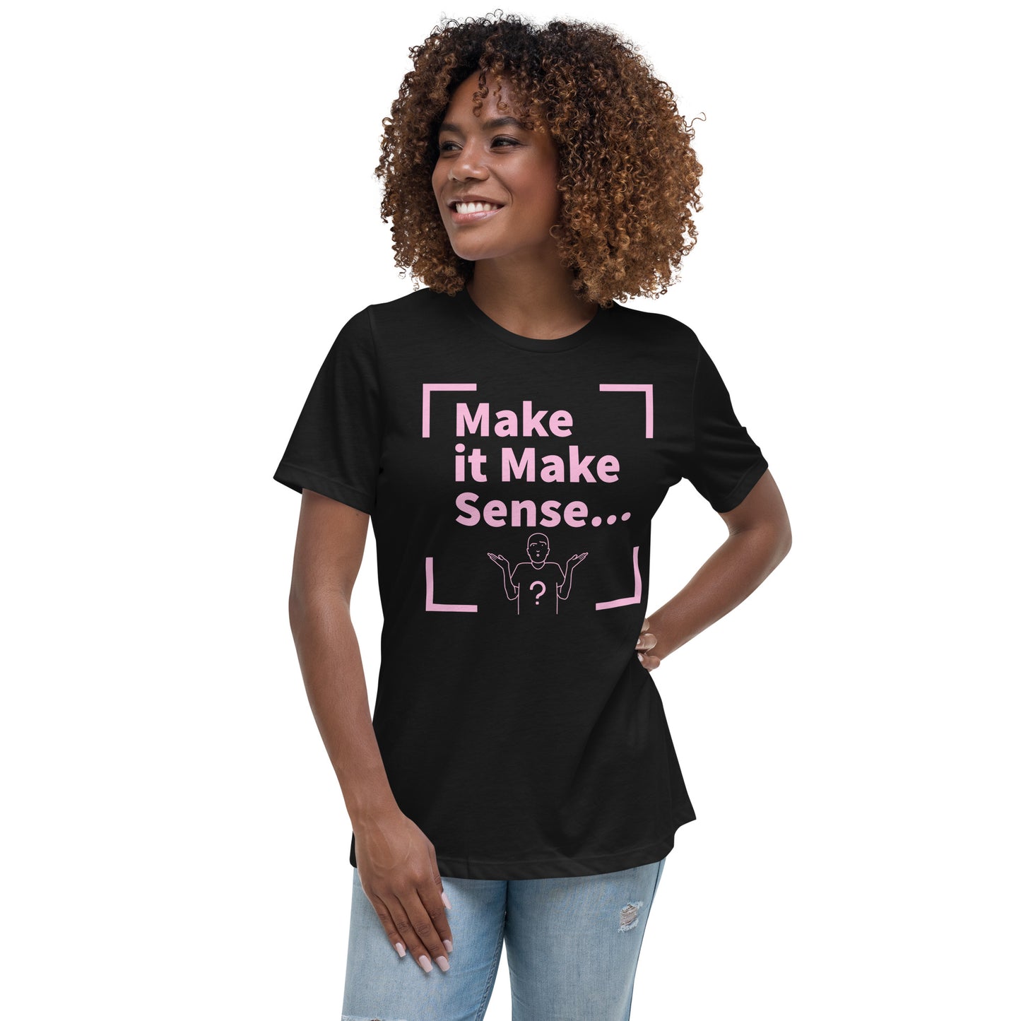 Make Sense Women's T-Shirt - Light Pink Print
