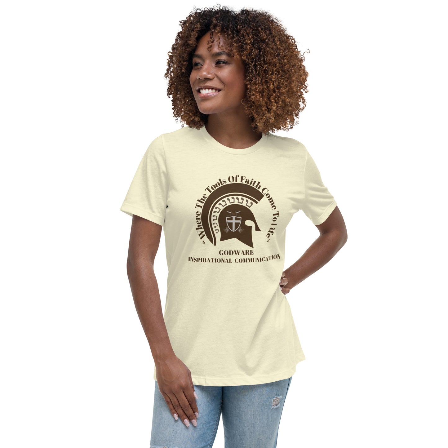Godware Women's Relaxed short-sleeve tee (Brown logo)
