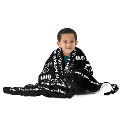 Attributes of God Inspirational Throw blanket - Black/White