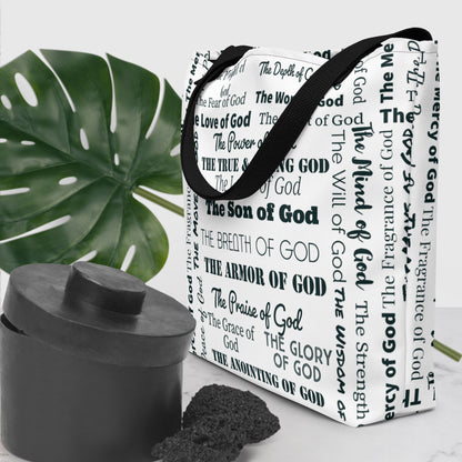 Attributes of God Inspirational Throw blanket - White/Black