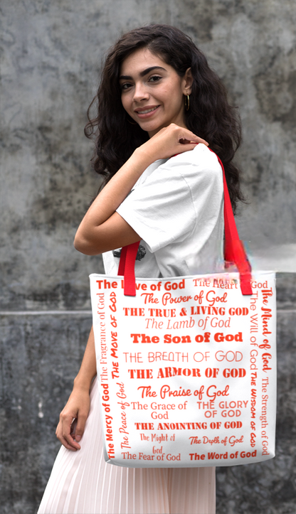 Attributes of God Inspirational Throw Pillow - Red/White