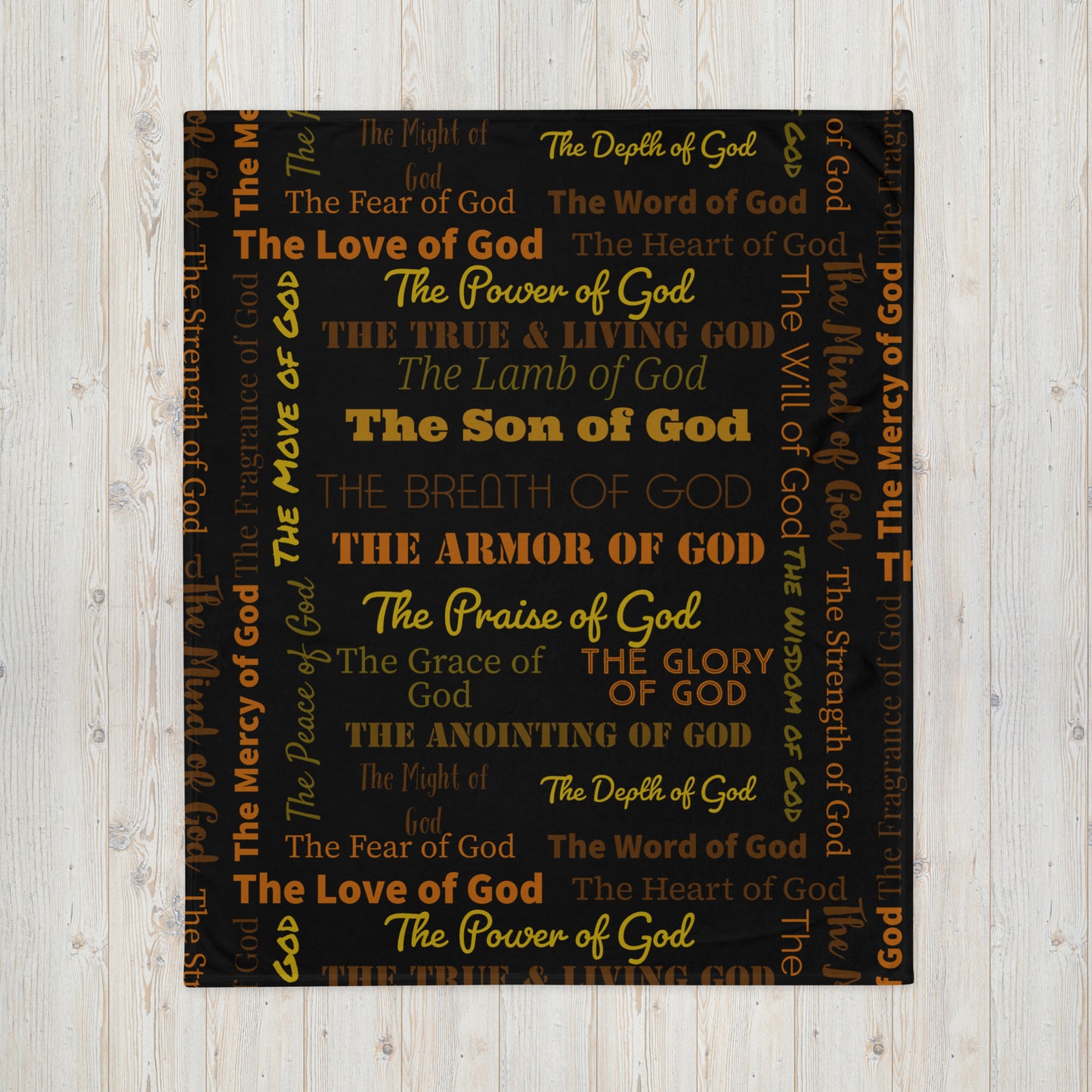 Attributes of God Inspirational throw blanket - Earth-tone/Black