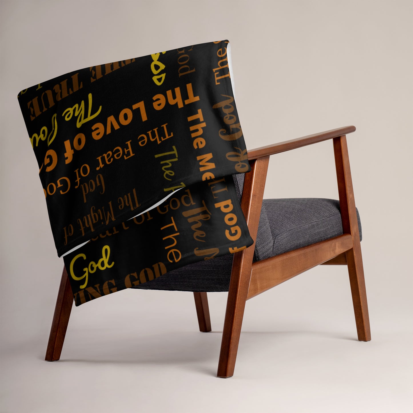 Attributes of God Inspirational throw blanket - Earth-tone/Black