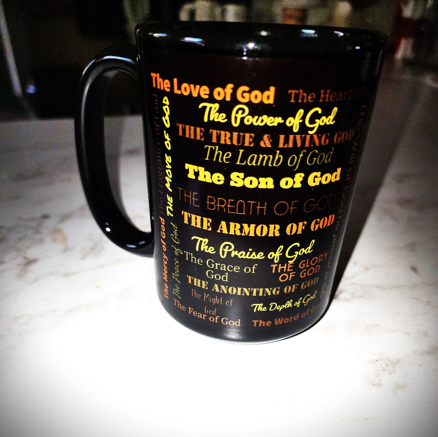 Attributes of God  Earthtone/Black Inspirational Mug