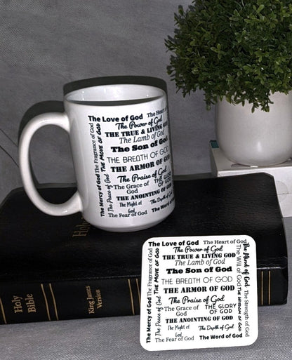 Attributes of God White/Black Inspirational mug