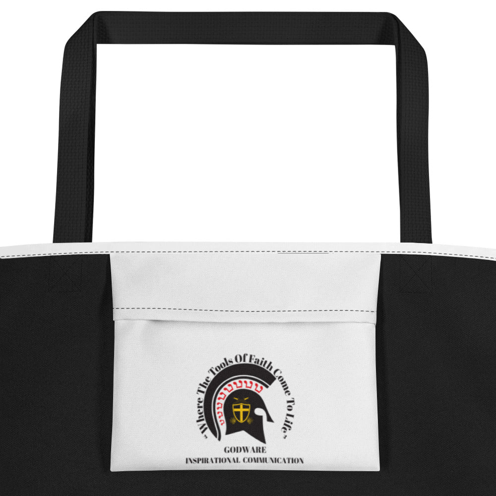 Be Inspired Large Tote Bag - White & Black